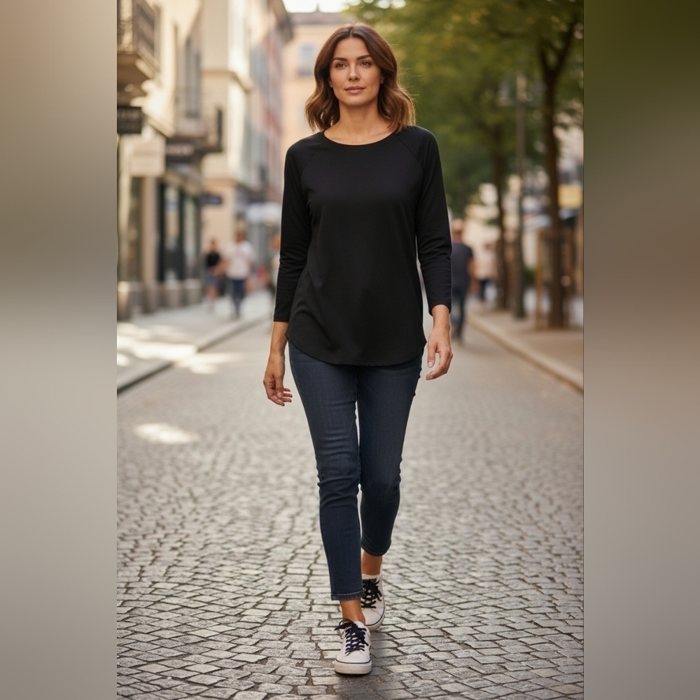 Zesica Classic Elegant Comfy Black Women's Knit Top NWT Small